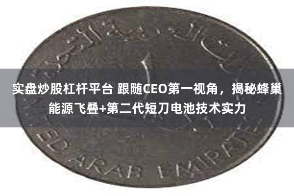 实盘炒股杠杆平台 跟随CEO第一视角，揭秘蜂巢能源飞叠+第二代短刀电池技术实力