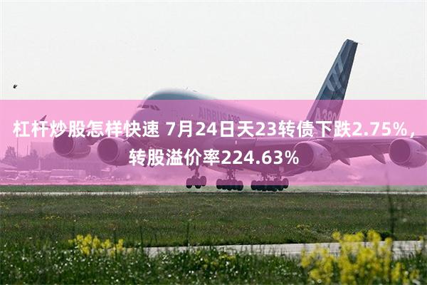 杠杆炒股怎样快速 7月24日天23转债下跌2.75%，转股溢价率224.63%