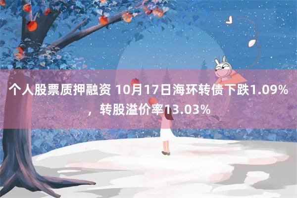 个人股票质押融资 10月17日海环转债下跌1.09%，转股溢价率13.03%