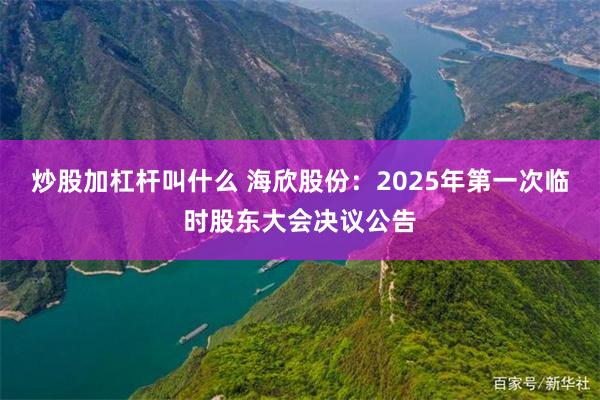 炒股加杠杆叫什么 海欣股份：2025年第一次临时股东大会决议公告